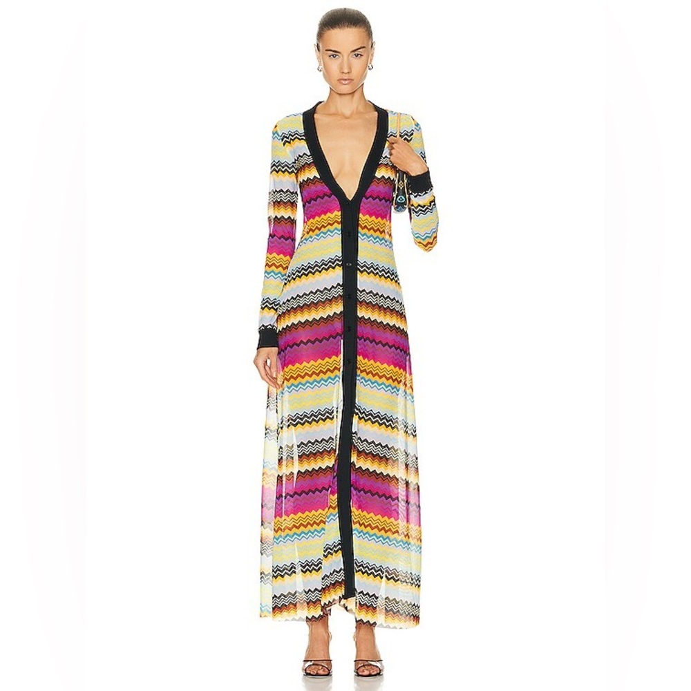 Missoni zigzag cover up cardigan maxi dress NWT - Picture 11 of 13